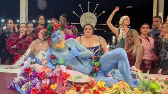 2024 Paris Olympics opening ceremony broadcast screen