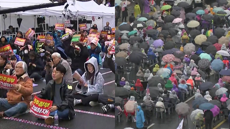 파면 후 첫 주말 광화문...대규모 찬반 <b>집회</b> 열려