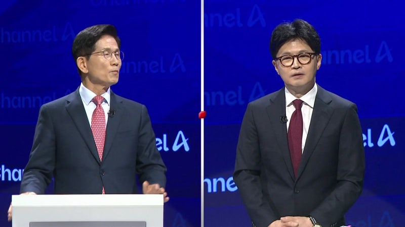 '맞수토론' 가열..."<b>한동훈</b> 책임" vs "<b>김문수</b> 전과자"