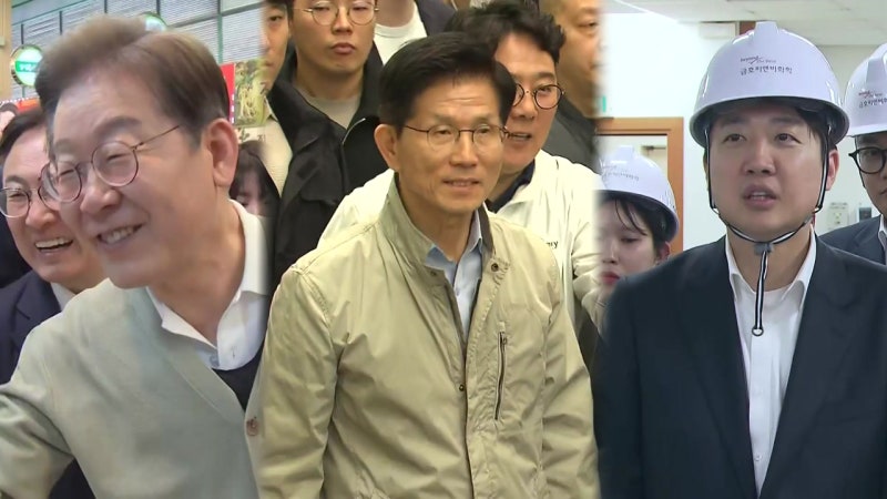이재명 광화문·<b>김문수</b> 가락시장·이준석 여수...첫 선거운동