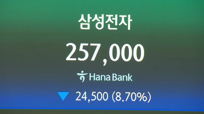 삼성전자, 주주환원 발표 후 정규장에서 8.7% <b>급락</b>