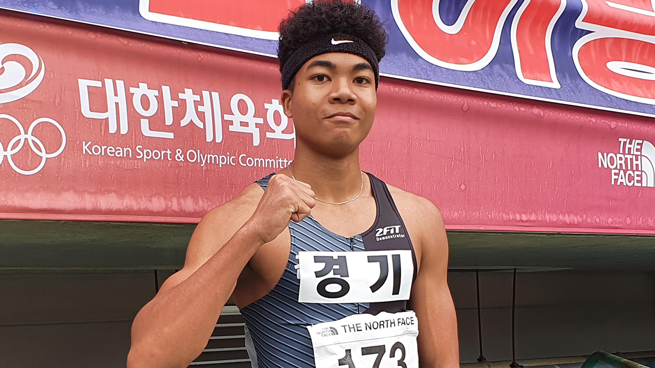 나마디 <b>조엘진</b>, 한국 육상 남자 고등부 100m 신기록…10초36