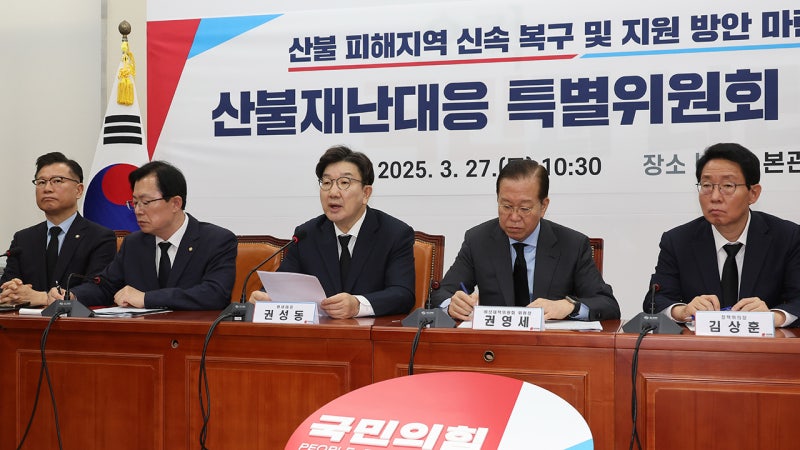 국민의힘 <b>산불</b>특위, '특별재난지역 확대·특교세 선지급' 건의