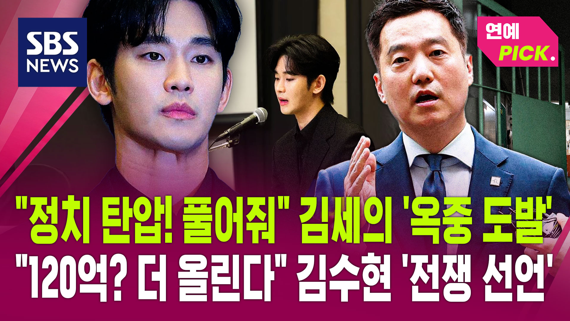 [연예PICK] "정치 탄압! 풀어줘" 김세의 '옥중 도발'…"120억? 더 올린다...
