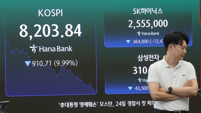 증시 급락 속 코스피 변동성지수 또 뛰어 90선 근접