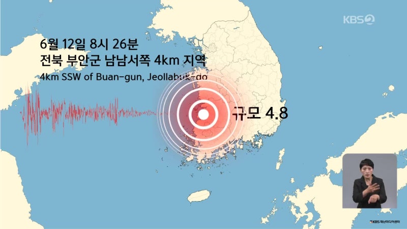 <b>부안</b>군 4.8 <b>규모 지진</b>…유감 신고 잇따라