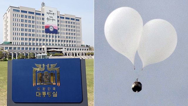 북한 <b>쓰레기 풍선</b> <b>대통령실</b> 청사에 떨어져…‘대남 전단’ 포함