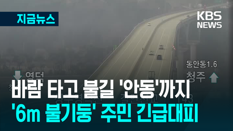 <b>의성</b> <b>산불</b> ‘<b>안동</b>’까지 번졌다…강풍에 주민 대피령도 [지금뉴스]