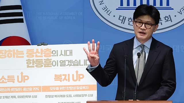 <b>한동훈</b>, <b>정책</b> 비전 발표…“성장하는 <b>중산층</b> 시대 열 것”