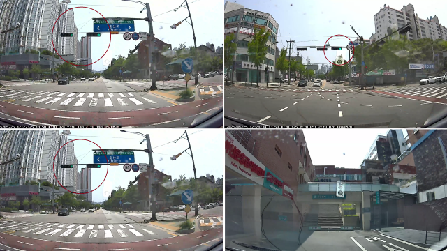구급차가 지나가는 교차로마다 신호등에 들어온 녹색불 (사진 출처 : 전북도소방본부)