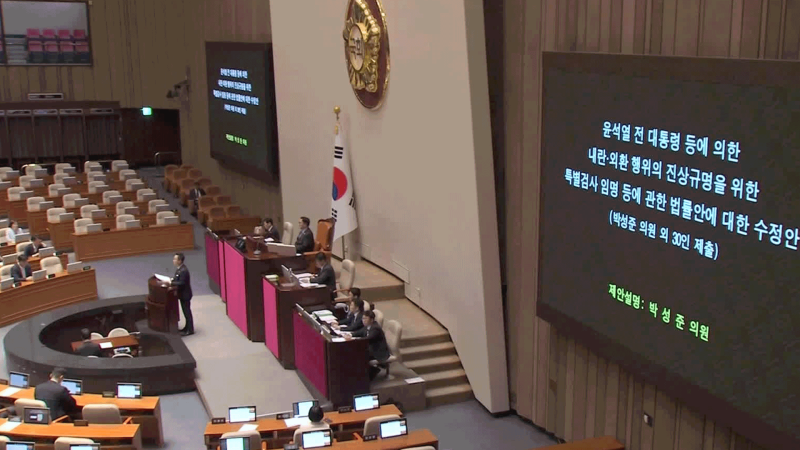 <b>3대 특검법</b>·검사징계법 통과…국민의힘 퇴장 속 일부 찬성표