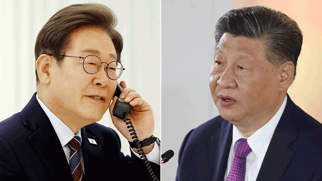 이 <b>대통령</b>, 중국 <b>시진핑</b> 국가<b>주석</b>과 <b>통화</b>…11월 경주 APEC 초청