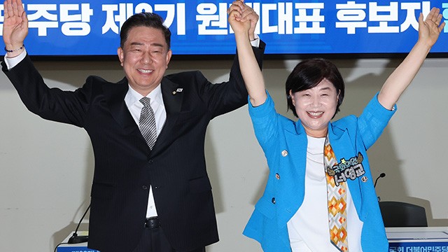 여당 원내대표 도전하는 <b>김병기</b>·<b>서영교</b> “최우선 과제는 <b>내란 종식</b>”