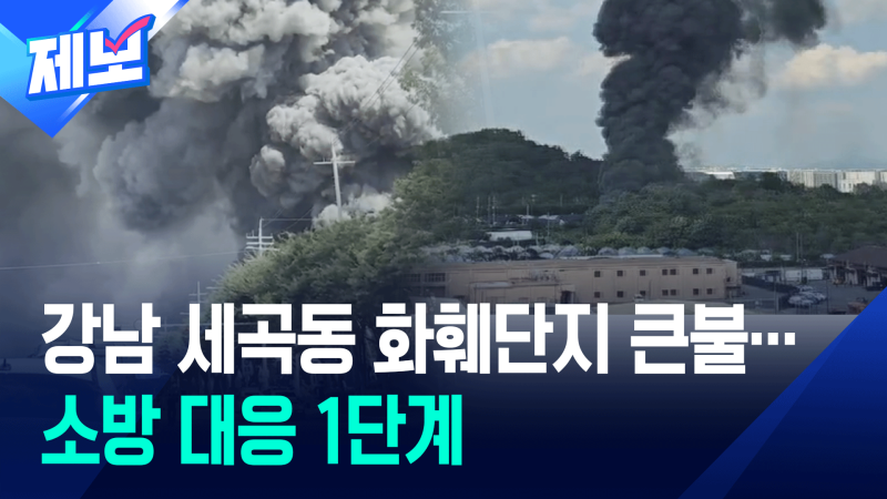 [제보] “연기가 하늘 뒤덮어”…서울 강남 <b>세곡동 화훼단지</b>서 <b>화재</b>