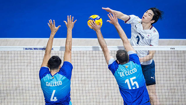 한국 <b>남자배구</b>, 세계선수권서 아르헨티나에 1-3 패배…2연패로 <b>예선</b> 탈...