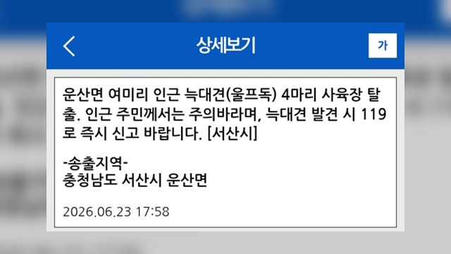 충남 서산서 <b>늑대개</b> 11마리 탈출…4마리 포획 안 돼