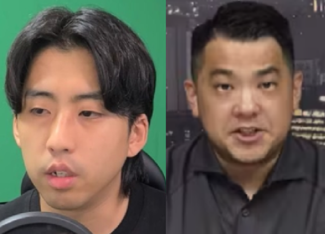 (From left) YouTubers Jeonggukjin, Karaculla. / Photo=YouTube Capture