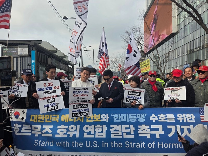 호르무즈 해협 파병을 촉구하는 전한길, 김현태/ 사진=연합뉴스