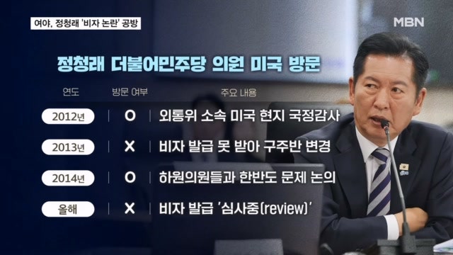 <b>미국 비자</b> '심사 중' <b>정청래</b>…민주 "강한 유감" vs 국힘 "한미동맹 균열...