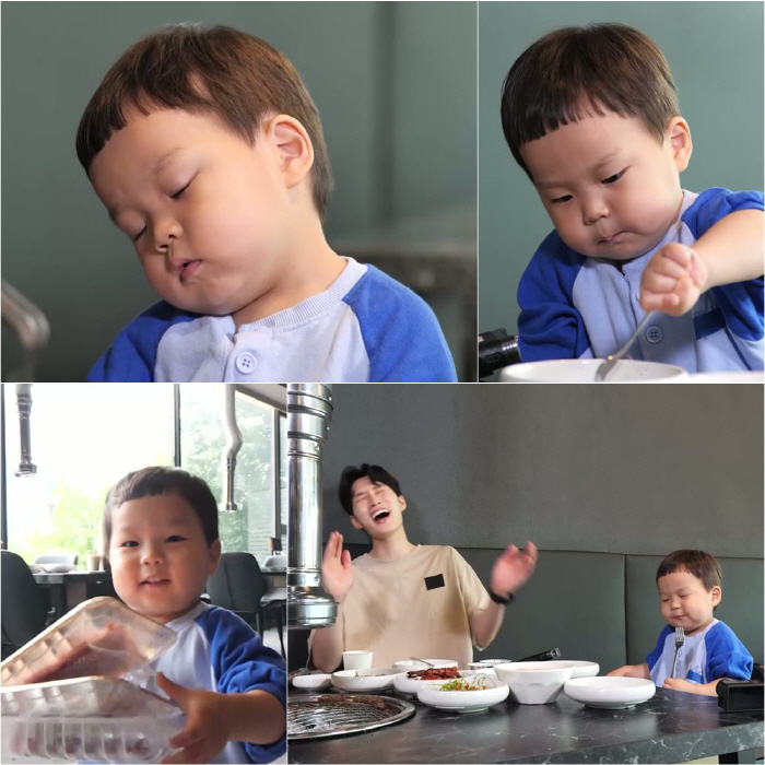 '김준호子' 정우, 졸면서도 소고기 <b>먹방</b>이라니…귀여움 폭발 ('<b>슈돌</b>')