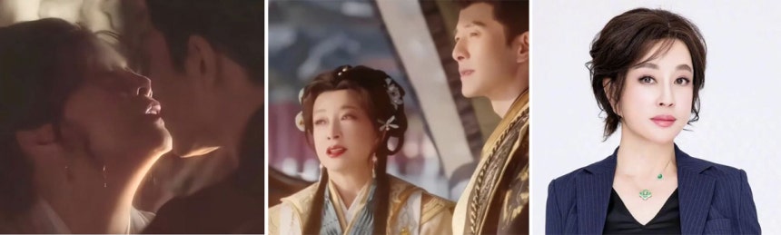 류샤오칭의 연기 장면과 프로필 사진(오른쪽) 출처=바이두