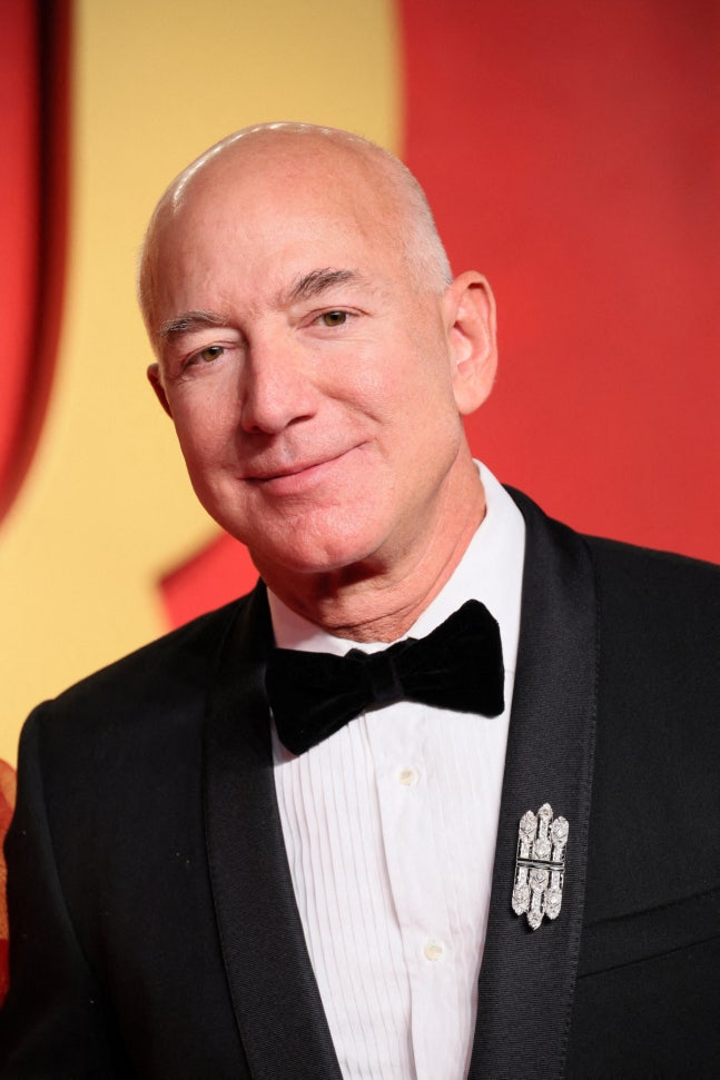 FILE PHOTO: Jeff Bezos arrives at the Vanity Fair Oscar party after the 96th Academy Awards, known as the Oscars, in Beverly Hills, California, U.S., March 10, 2024. REUTERS/Danny Moloshok/File Photo