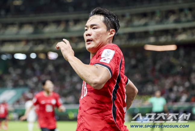 12일(한국시각) 멕시코 과달라하라 사포판의 에스타디오 과달라하라에서 열린 2026 북중미월드컵 대한민국과 체코의 경기. 결승골을 넣은 오현규가 환호하고 있다. 사포판(멕시코)=허상욱 기자wook@sportschosun.com/2026.06.12/