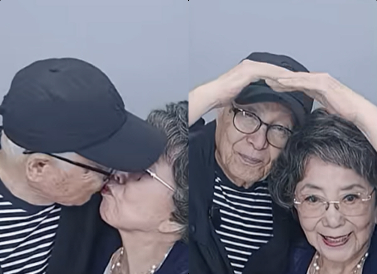 "이거 찍은 90살 봄?" <b>사미자</b>, 배우 출신 남편과 네컷<b>사진</b>..뽀뽀→손하...