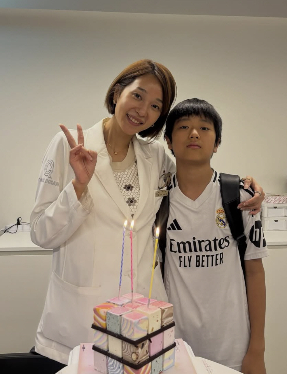 '<b>고지용</b>과 <b>이혼</b>' <b>허양임</b>, 병원 직원+아들 승재와 함께한 생일.."정말 행...