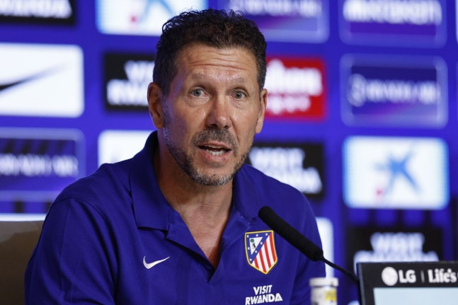 epa13242134 Atletico de Madrid's head coach Diego Simeone gives a press conference, in Madrid, Spain, 15 September 2026. Atletico de Madrid will face CA Osasuna in their Spanish LaLiga soccer match on 16 September. EPA/RODRIGO JIMENEZ
