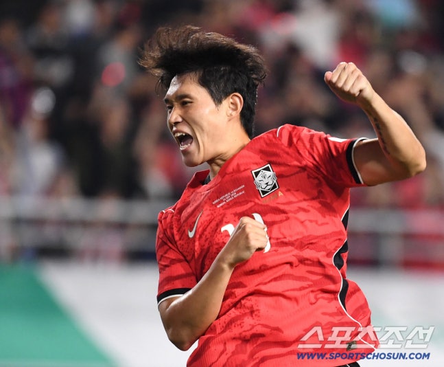 24일 수원월드컵경기장에서 열린 대한민국 축구대표팀과 에콰도르의 친선 경기. 후반전 팀의 세 번째 골을 성공시킨 이동경. 수원=송정헌 기자songs@sportschosun.com/2026.09.24/