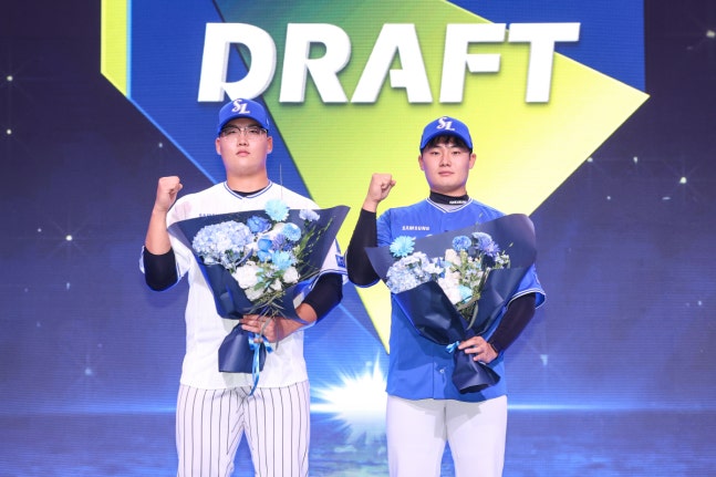 김민훈 임영주. 사진제공=삼성 라이온즈