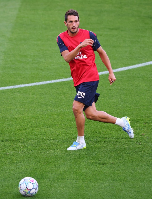 Soccer Football - UEFA Champions League - Atletico Madrid Training - Anfield, Liverpool, Britain - September 8, 2026 Atletico Madrid's Koke during training Action Images via Reuters/Ed Sykes
