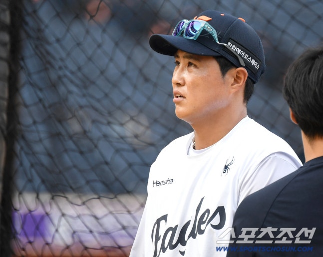 18일 대전 한화생명볼파크에서 열리는 KBO리그 한화와 KIA의 경기. 타격 훈련하고 있는 한화 채은성. 대전=송정헌 기자songs@sportschosun.com/2026.08.18/