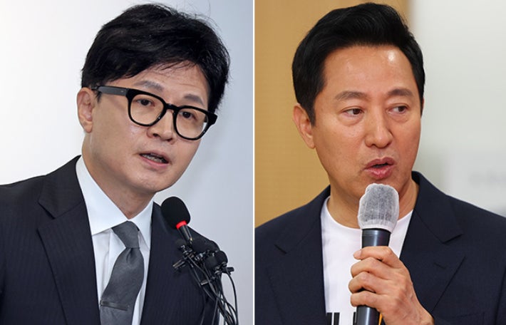 <b>한동훈</b>, <b>오세훈</b> 향해 "건설적 <b>의견</b>제시가 잘못된 처신인가" 반박