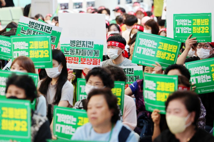 고대·이대 <b>병원</b> 등 22곳 교섭 타결…40곳 밤샘 교섭