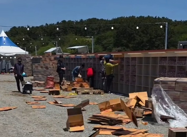 지난 2일 부산 세계라면축제 행사장 모습.소셜미디어 캡처