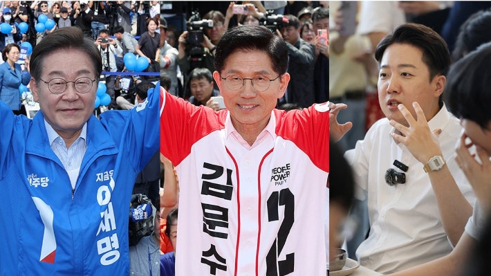 [속보]이재명 김문수 '한자릿수 <b>격차</b>'…이준석 또 '두자릿수'[갤럽]