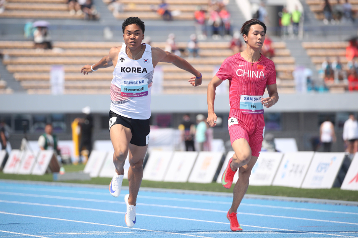 '9초대 <b>희망</b>' 나마디, 亞 <b>육상</b>선수권 100m 준결선 진출