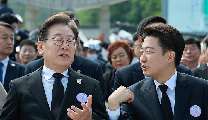 <b>이재명</b> "이준석, <b>후보</b> 포기 단일화 확신"에 이준석 "망상"