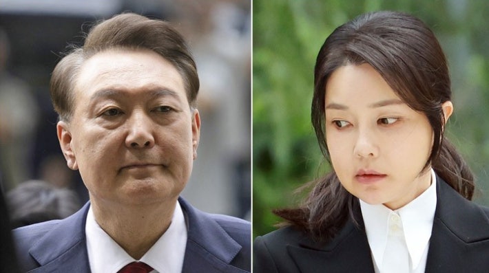 윤석열 전 대통령과 아내 김건희씨.연합뉴스
