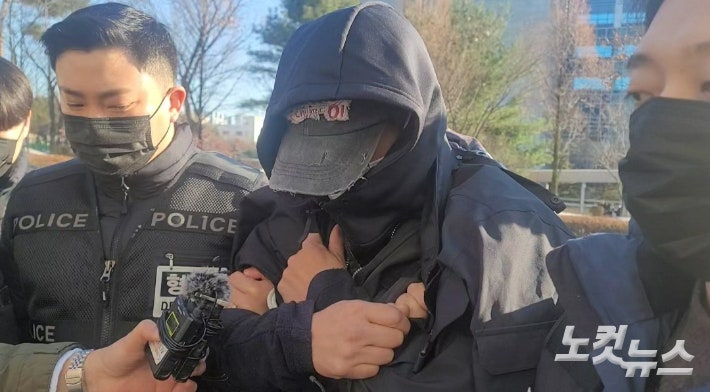 전 연인을 살해한 뒤 유기한 피의자 김영우의 모습.자료사진