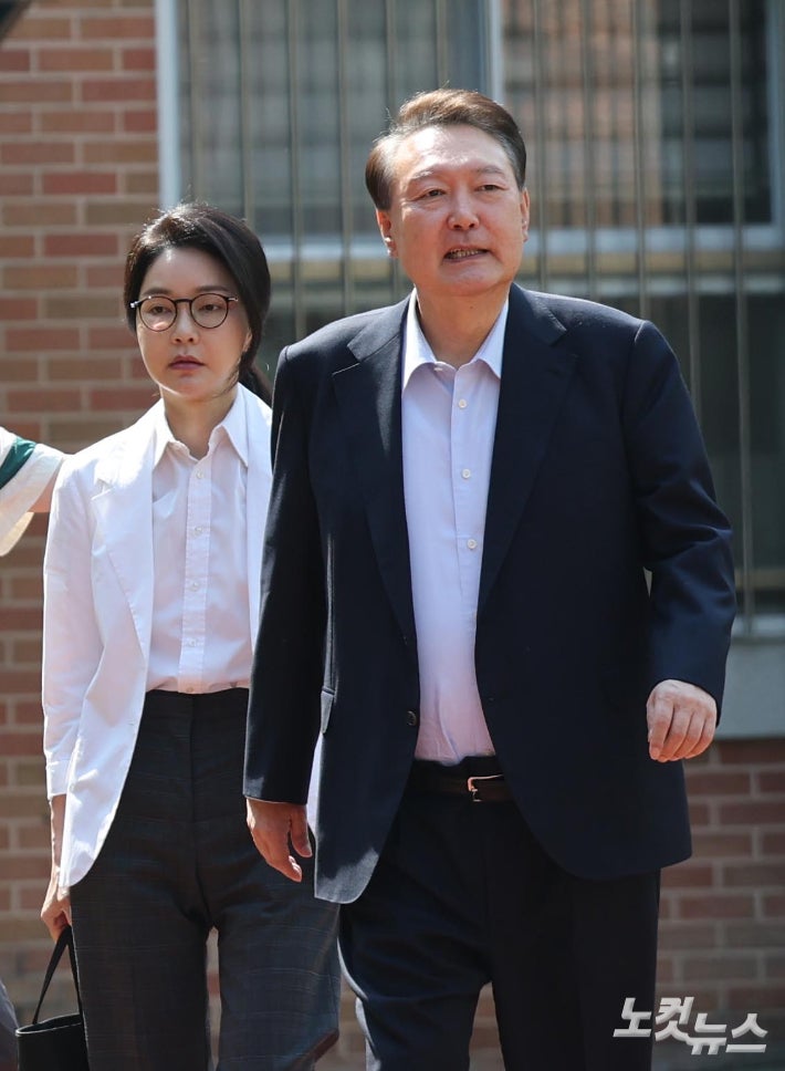 윤석열 전 대통령 부부.박종민 기자