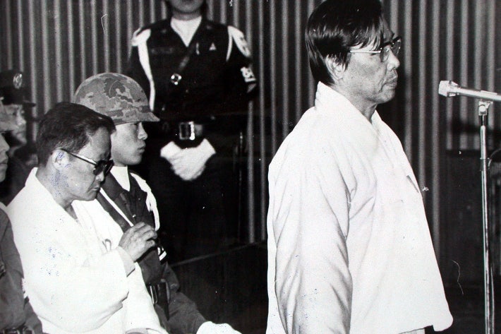 박정희 전 대통령을 피살한 김재규 전 중앙정보부장(오른쪽).연합뉴스