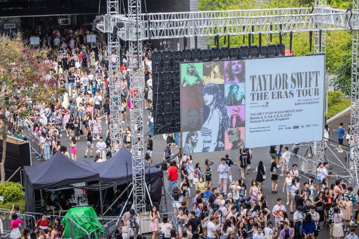 2024년 싱가포르에서 동남아시아 단독으로 열린 테일러 스위프트의 '에라스 투어(The Eras Tour)'. 칼랑그룹(The Kallang) 제공
