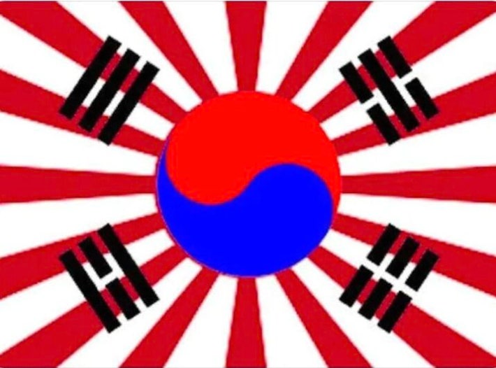 태극기에 욱일기 합성한 日 축구팬…"역사 인정 못 하는 어리석은 짓"