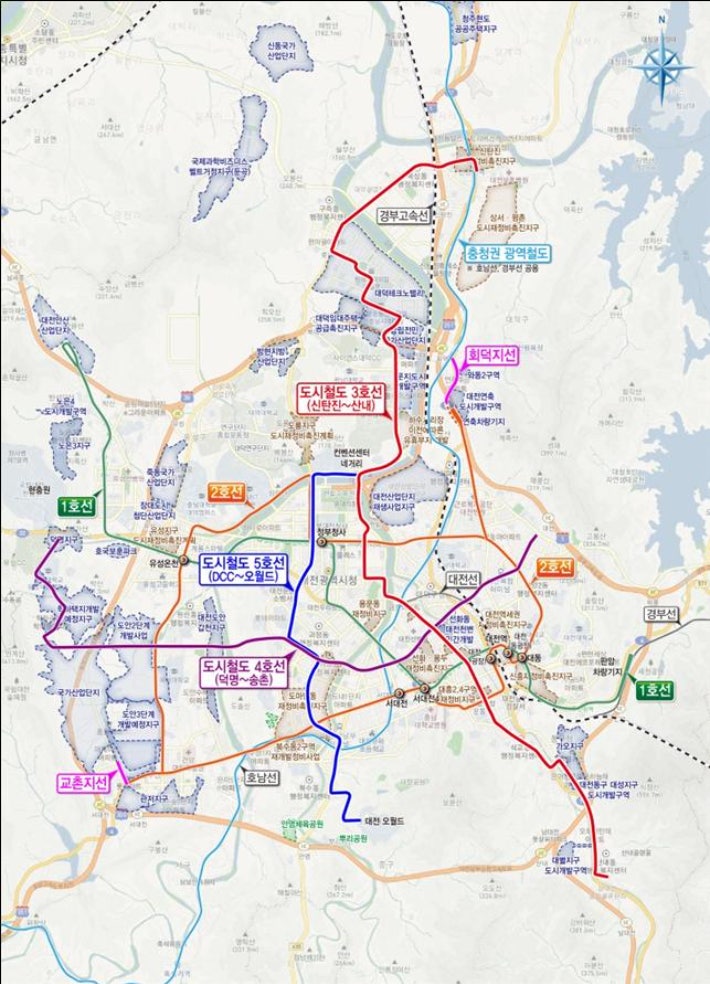 대전 도시철도 3·4·5호선 '63.43km' 확정