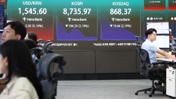 코스피 5%대 급락하며 8400까지 밀렸다…매도 사이드카 발동