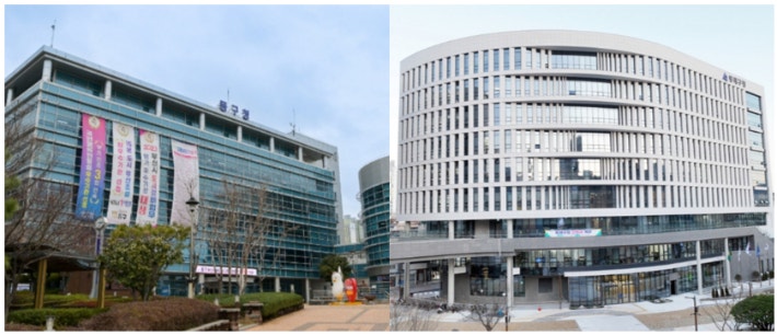 부산 동구청과 동래구청. 각 지자체 제공