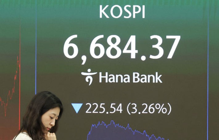 <b>AI</b>수장들 '<b>속도조절론</b>'에 반도체 휘청…코스피 3%대 급락
